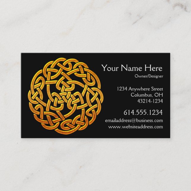 Celtic Golden D1b Irish Celtic Business Card (Front)