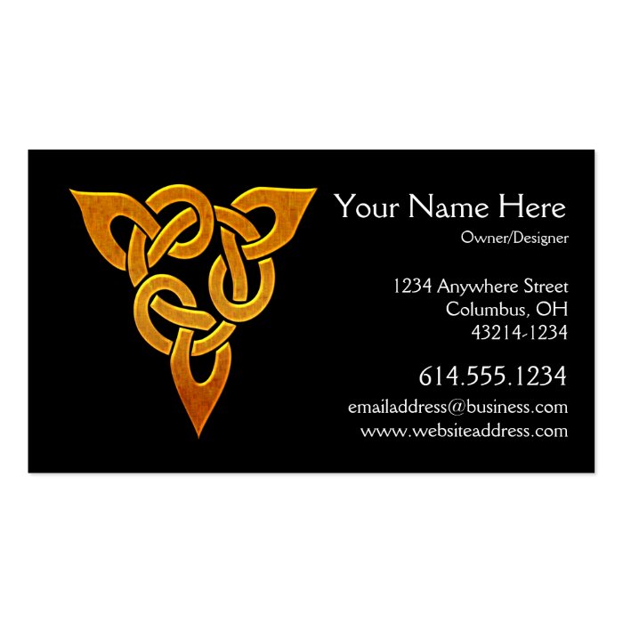 Celtic Golden D3 Irish Celtic Business Card