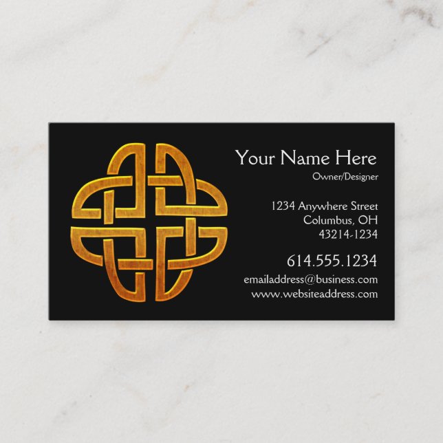 Celtic Golden D5 Irish Celtic Business Card (Front)