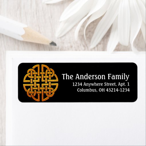Celtic Golden D7 Irish Return Address Labels Zazzle