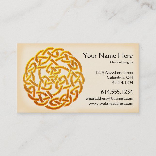 Celtic Golden Design 1 Irish Business Card (Front)