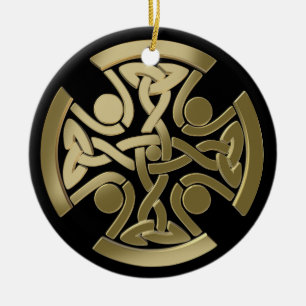 Celtic golden knot ceramic ornament