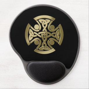 Celtic golden knot gel mouse pad