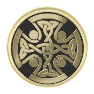 Celtic golden knot gold finish lapel pin