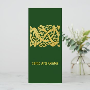 Celtic Golden Snake Dark Green Business Rackcard by DigitalDreambuilder at Zazzle