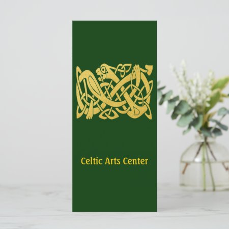 Celtic Golden Snake Dark Green Business Rackcard