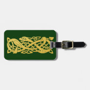 Celtic Golden Snake On Dark Green Baggage Tag at Zazzle
