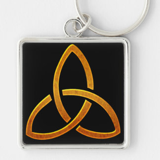 Celtic Golden Trinity Design Keychain