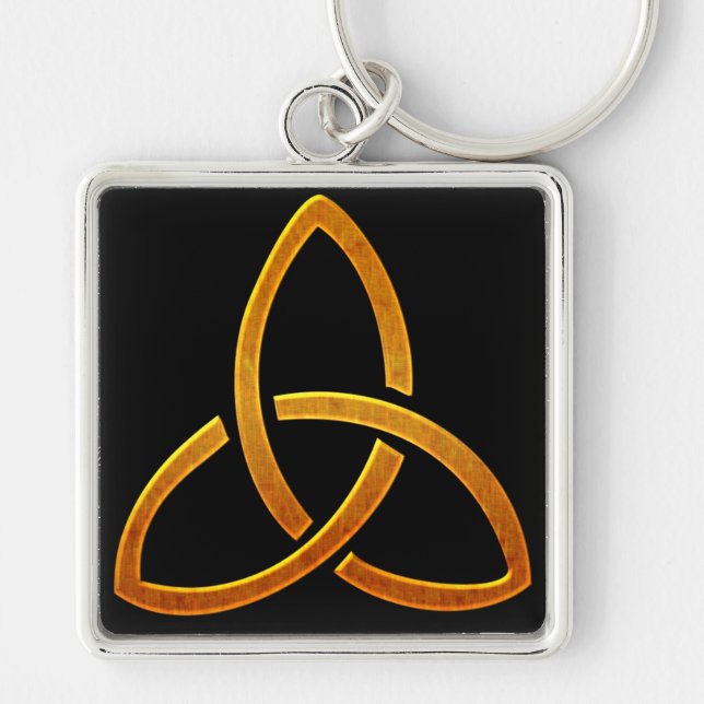 Celtic Golden Trinity Design Keychain (Front)