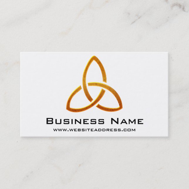 Celtic Golden Trinity Symbol Business Cards (Front)