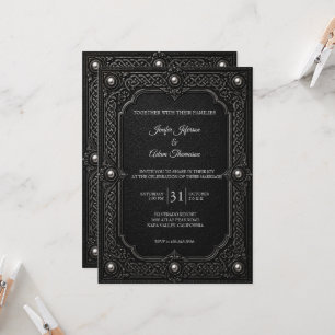 Celtic Gothic Halloween Wedding Invitation