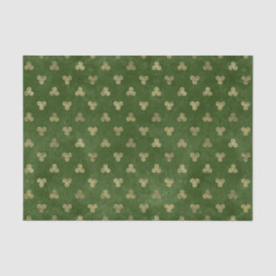 Celtic Green Gold Triple Spiral Tissue Paper