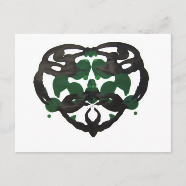 Celtic Green Inkblot Postcard (Front)