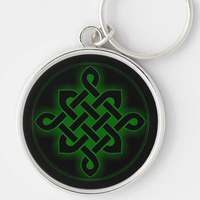 celtic green knot mystic viking symbol spiritual p keychain (Front)