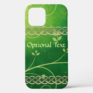 Celtic Green Knots & Leaves iPhone 12 Case