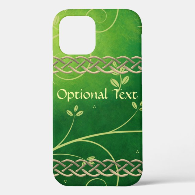 Celtic Green Knots & Leaves Case-Mate iPhone Case (Back)