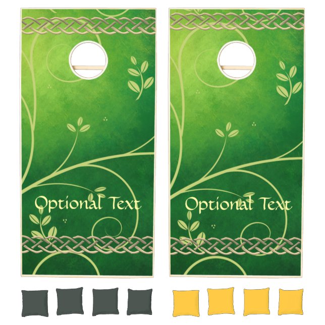 Celtic Green Knots & Leaves Cornhole Set (Set)