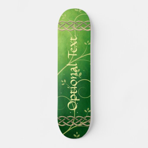 Celtic Green Knots  Leaves  Skateboard