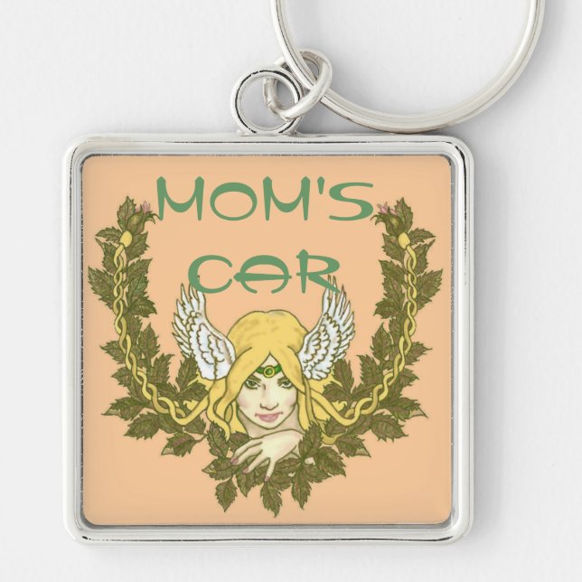 Celtic Green Lady Wreath Keychain (Front)