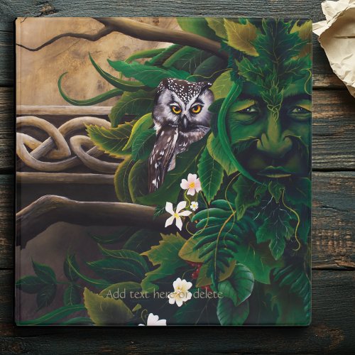 Celtic Green Man Owl Forest Spirit Fantasy 3 Ring Binder