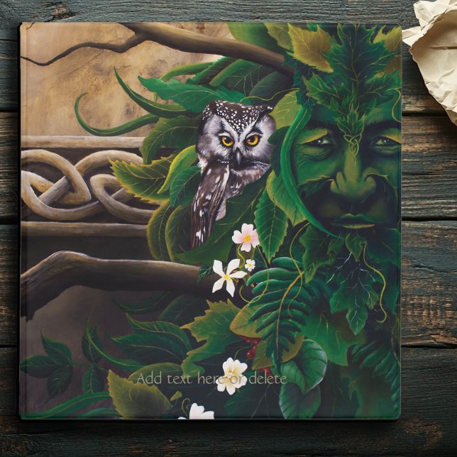 Celtic Green Man Owl Forest Spirit Fantasy 3 Ring Binder (Creator Uploaded)