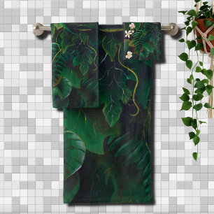 Celtic Green Man Owl Forest Spirit Fantasy Bath Towel Set