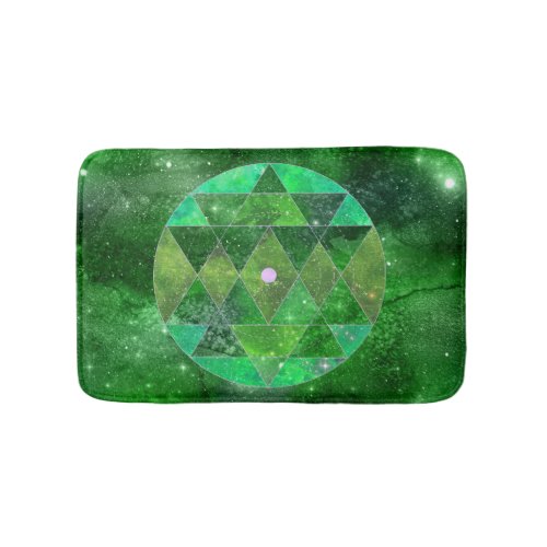 Celtic Green Mandala Galaxy Boho Sacred Geometry Bath Mat