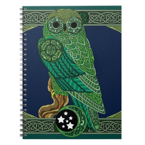 Celtic Green Owl Notebook