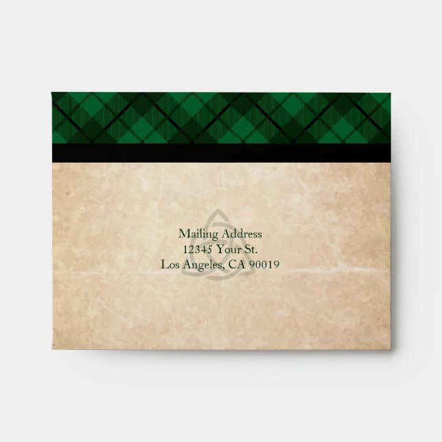 Celtic, Green Plaid Response Envelope (Front)