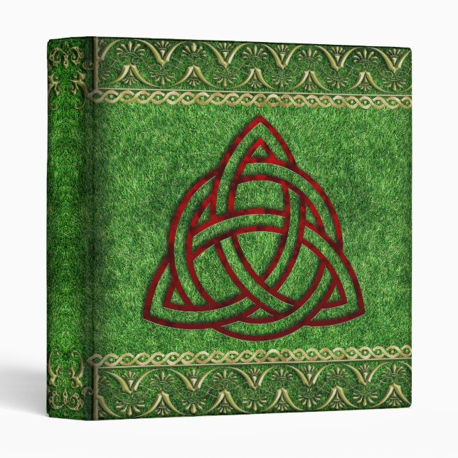 Celtic Green Triquetra Book of Shadows Binder (Front/Spine)