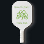 Celtic Green Watercolor Shamrock CUSTOM Pickleball Paddle<br><div class="desc">Celtic Green Watercolor Shamrock CUSTOM Pickleball Paddle. Show your Irish pride using this handpainted watercolor shamrock paddle with the words Erin Go Bragh, "Ireland Forever" on one side and "Ireland" on the other. Whether you are Irish for a day or have a long family line, enjoy using this paddle printed...</div>