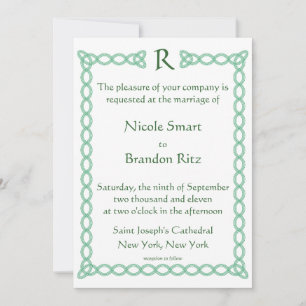 Celtic Green Wedding Invitation