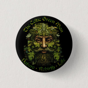 Celtic GreenMan,ancientsymbol,gift-for her,  Button