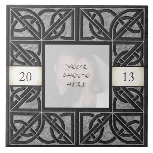 Celtic Grey Stone Photo Frame Tile