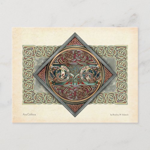 Celtic Gryphons Design Postcard