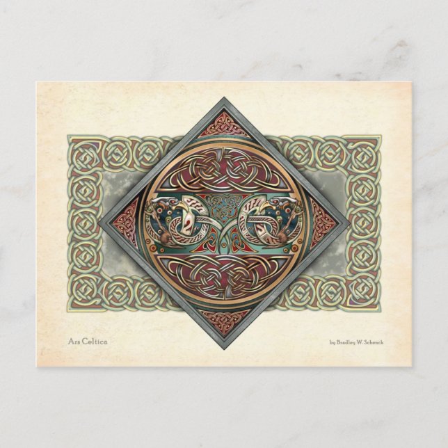Celtic Gryphons Design Postcard (Front)