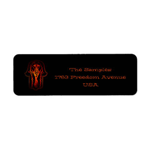 Celtic Hamsa Hand (Orange/Red) Label