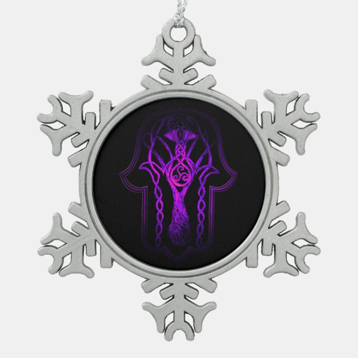 Celtic Hamsa Hand(Purple) Ornaments