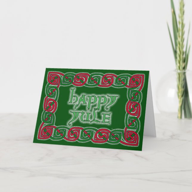Celtic Happy Yule Greeting Card (Front)