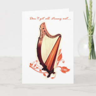 Celtic Harp Birthday Card