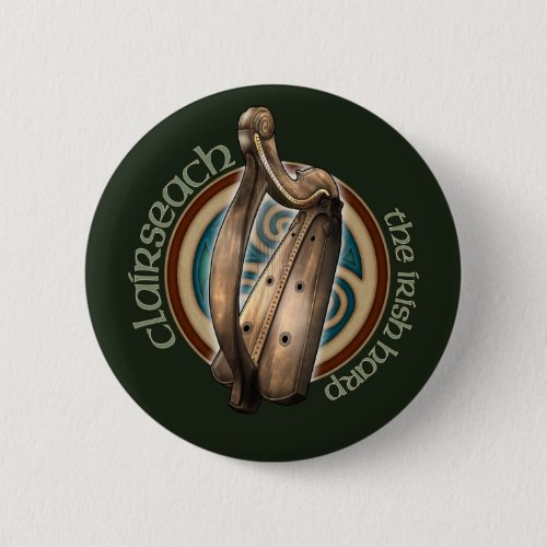 Celtic Harp Button (Dark)