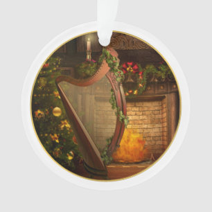 Celtic Harp Christmas Ornament