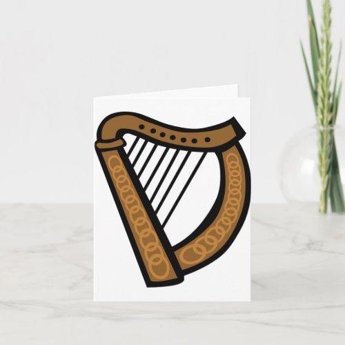 Celtic Harp Instrument Note Cards