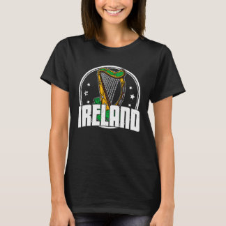 Celtic Harp Instrument Plucked String Harpist Musi T-Shirt