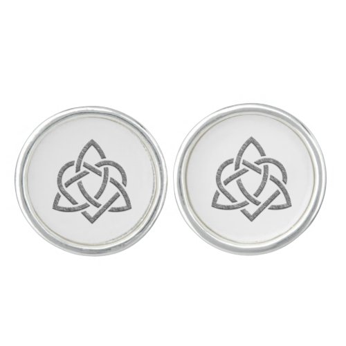 Celtic Heart and Triquetra Symbol Cufflinks