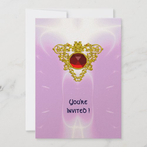 CELTIC HEART  bright redpink violet gold Invitation