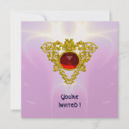 Celtic Heart,  Bright Red,pink Violet Gold Invitation at Zazzle