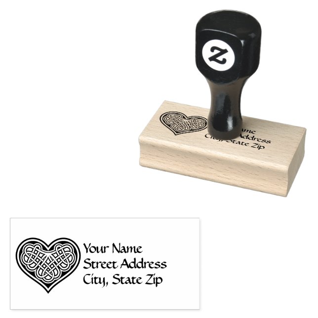 Celtic Heart Design  Address   Rubber Stamp (Stamped)