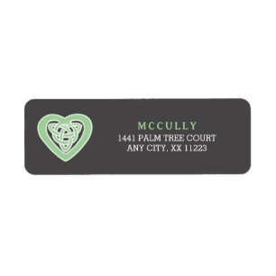 Celtic Heart Irish wedding return address 3991 Label