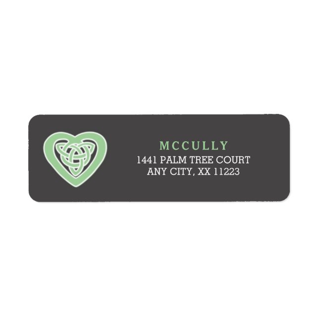 Celtic Heart Irish wedding return address 3991 Label (Front)